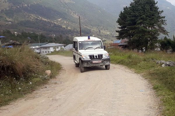 Ambulance on work in Likhupikey Rural Municipality